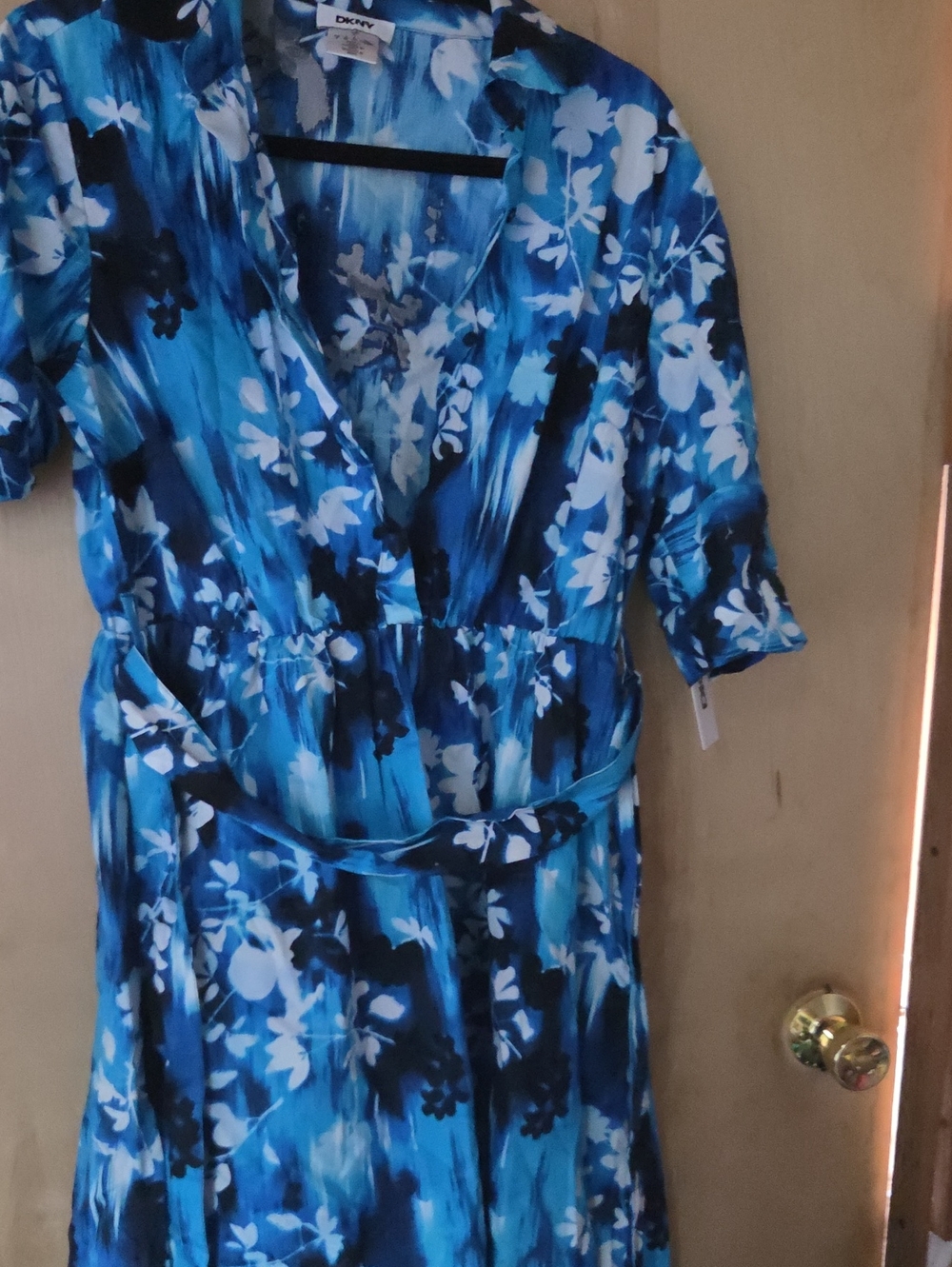 DKNY Blue Floral Wrap Dress